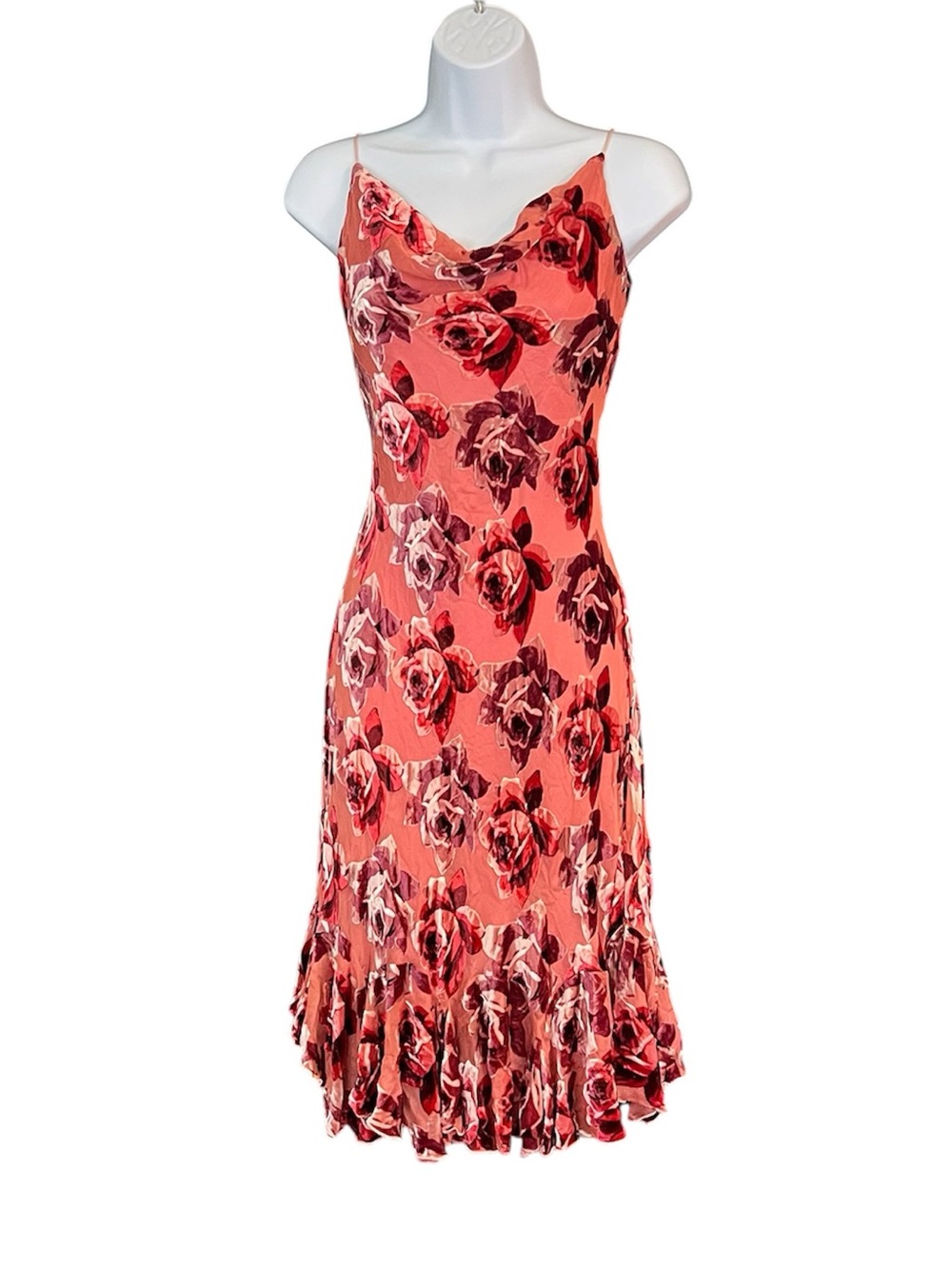 Vintage Betsey Johnson Silk Sheer Mesh Velvet Burnout Floral Dress - Picture 1 of 10